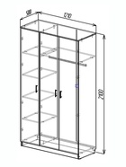 Шкаф трёхстворчатый распашной «Клик Мебель», 1210×500×2100 мм, цвет дуб вотан/белый - Фото 4