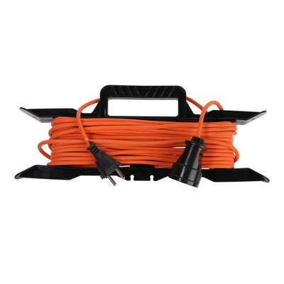 Удлинитель на каркасе TUNDRA, 1 розетка, 10 м, 6 А, ПВС 2х0.75 мм2, без з/к, IP44,