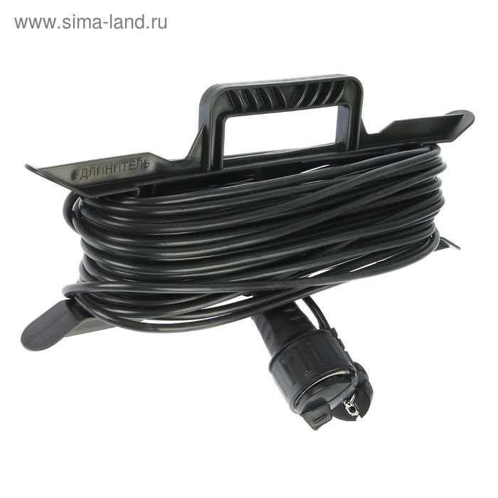 Удлинитель на каркасе TUNDRA, 1 розетка, 20 м, 10 А, ПВС 3х0.75 мм2, с з/к, IP44, - Фото 1