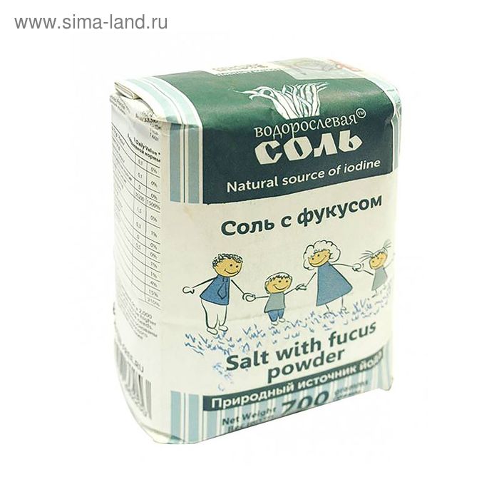 Соль с фукусом "Гарнец. Водорослевая соль" 700 г - Фото 1
