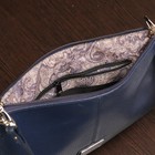 Сумка женская на молнии, 1 отдел, наружный карман, длинный ремень, цвет синий - Фото 3