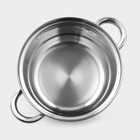 Кастрюля Доляна «Классика», 1.5 л, d=17.5 см, с крышкой, капсульное дно, нержавеющая сталь - Фото 5