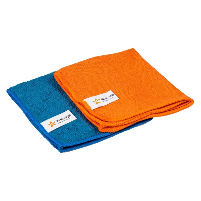 Набор салфеток из микрофибры, синяя и оранжевая 2 шт, 30*30 см Airline AB-V-01 - фото 1908316360