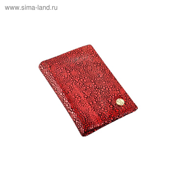 Обложка для паспорта, отдел для кредитных карт, цвет красный - Фото 1