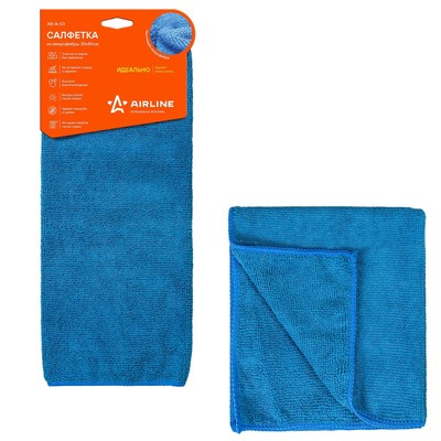 Салфетка из микрофибры Airline, 35×40 см, цвет синий
