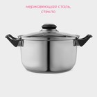 Кастрюля Доляна «Чёрная ночь», 2.2 л, с крышкой, капсульное дно, нержавеющая сталь - Фото 2