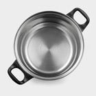 Кастрюля Доляна «Чёрная ночь», 2.2 л, с крышкой, капсульное дно, нержавеющая сталь - Фото 5