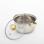 Кастрюля Доляна «Роскошь», 2.2 л, d=19 см, с крышкой, капсульное дно, нержавеющая сталь - Фото 3