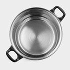 Кастрюля Доляна «Чёрная ночь», 3 л, с крышкой, капсульное дно, нержавеющая сталь - Фото 5