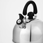 Чайник со свистком Доляна «Чёрная ночь», 3 л, нержавеющая сталь, фиксированная ручка, хромированный - Фото 3