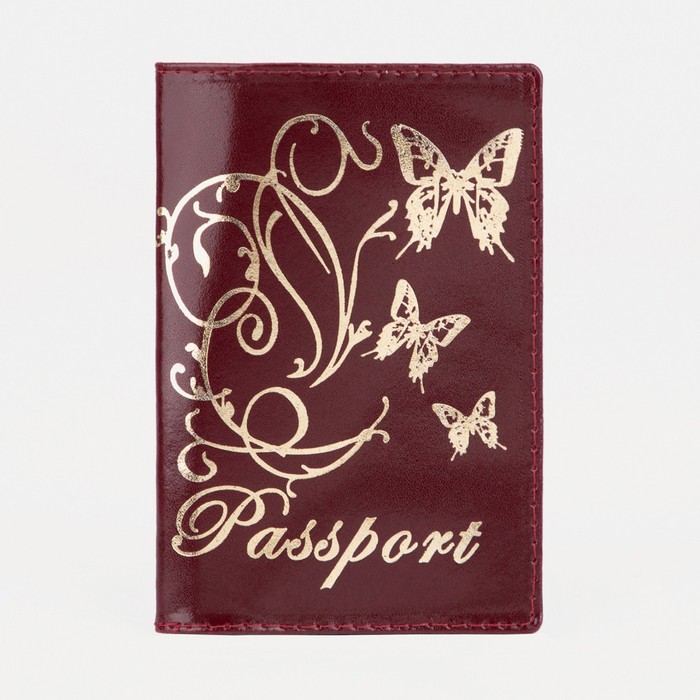 Обложка для паспорта, цвет бордовый - фото 1906859409
