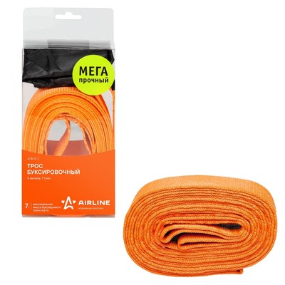 Трос буксировочный Airline VIP, лента, без крюков, 7 т, 5 м, с сумкой