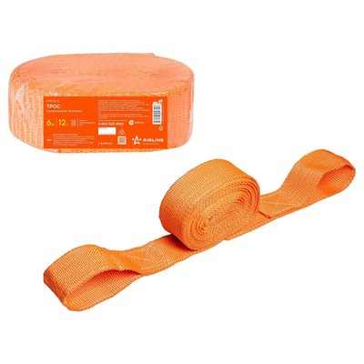 Трос буксировочный Airline, лента, без крюков, 12 т, 6 м