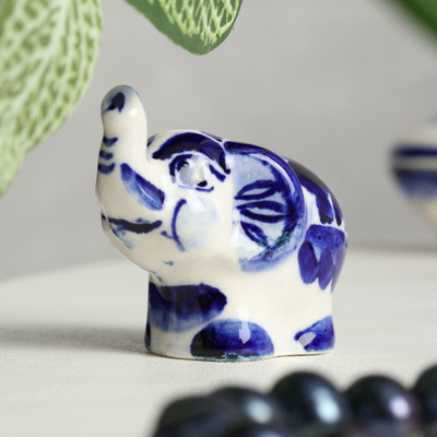 Фигурка фарфор гжель «Слоник»