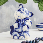 Фигурка фарфор гжель «Кот рыбак» - Фото 1