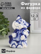 Статуэтка фарфоровая гжель «Фигурка: Кот рыбак» - Фото 1