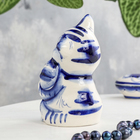 Фигурка фарфор гжель «Кот рыбак» - Фото 3