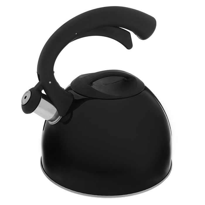 Чайник "Оптимал", макс. объем 2,5 л, со свистком, фиксированная ручка, цвет черный - Фото 1