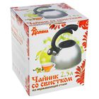 Чайник "Оптимал", макс. объем 2,5 л, со свистком, фиксированная ручка, цвет черный - Фото 3