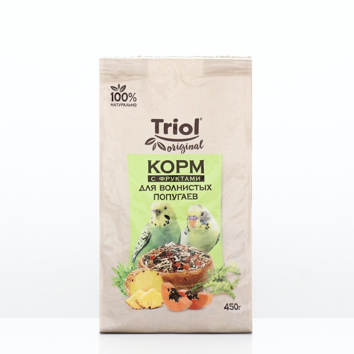 Корм Triol для волнистых попугаев, с фруктами, 450 г - Фото 1