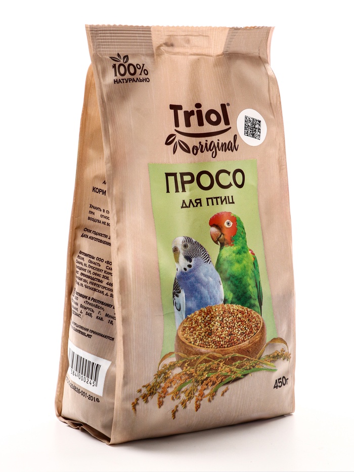 Корм Triol для птиц, просо, 450 г - Фото 1