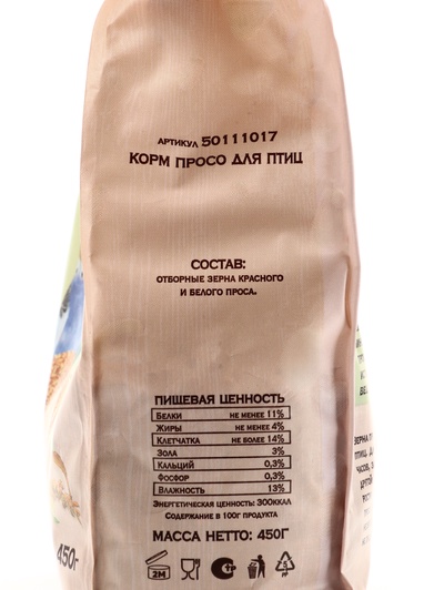 Корм Triol для птиц, просо, 450 г