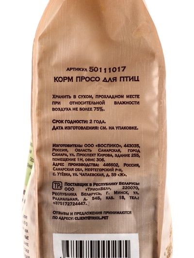 Корм Triol для птиц, просо, 450 г