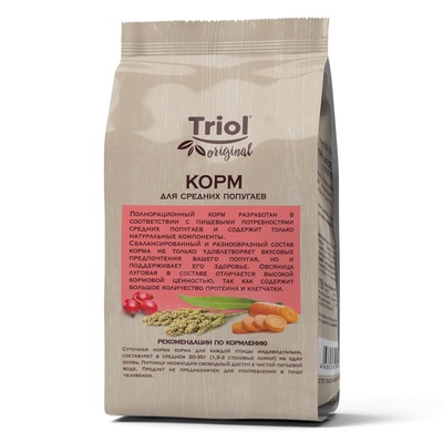 Корм Triol для средних попугаев, 450 г