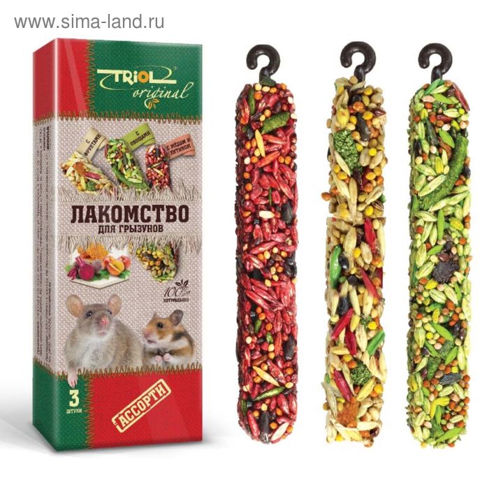 Лакомство Triol для грызунов, ассорти, 75 г - Фото 1