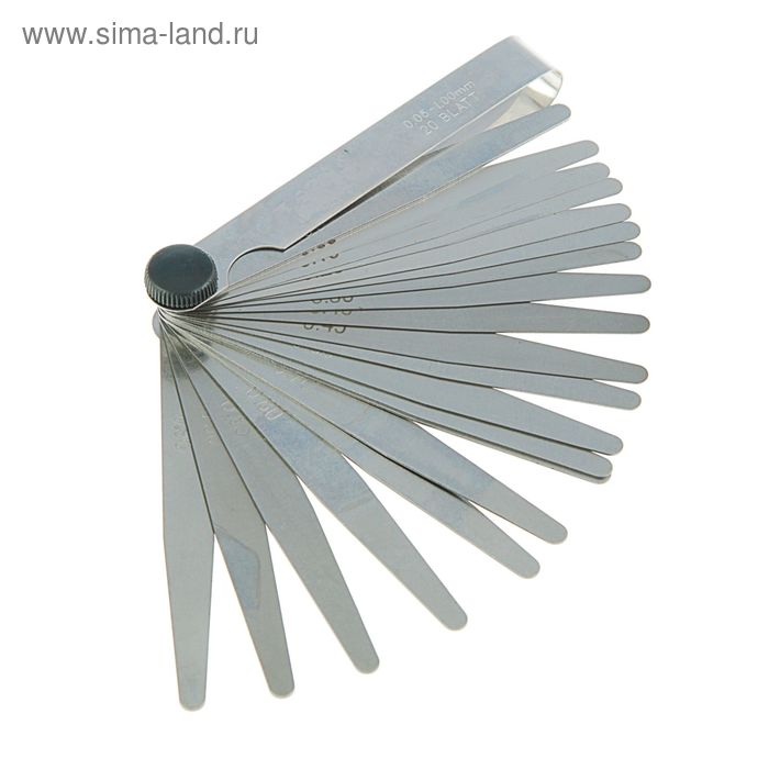 Щуп веерный «СЕРВИС КЛЮЧ», 0.05-1.0 мм, шаг 0.05 мм, 20 листов, в блистере - Фото 1