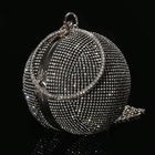 Клатч женский на фермуаре "Шар", 1 отдел, цепочка, цвет чёрный - Фото 2