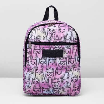 Рюкзак на молнии, 1 отдел, наружный карман, цвет розовый