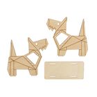 Салфетница из фанеры для декора (3 детали) "Оригами. Пес" 13,8х12,6х6 см - Фото 3
