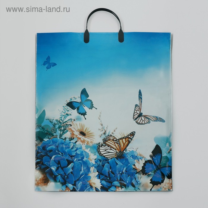 Пакет "Бархатные бабочки", полиэтиленовый с пластиковой ручкой, 100 мкм, 38 х 45 см - Фото 1