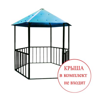 Беседка для дачи «Семейная», 2.5×2.5×2.35 м, металл, под сотовый поликарбонат