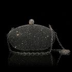 Клатч женский на фермуаре, 1 отдел, цепочка, цвет чёрный - Фото 1