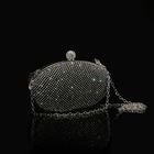 Клатч женский на фермуаре, 1 отдел, цепочка, цвет чёрный - Фото 4