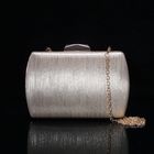 Клатч женский на фермуаре, 1 отдел, цепочка, цвет золотой - Фото 1