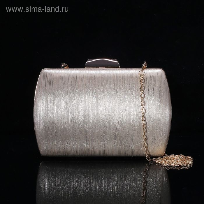 Клатч женский на фермуаре, 1 отдел, цепочка, цвет золотой - Фото 1