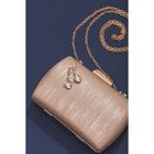 Клатч женский на фермуаре, 1 отдел, цепочка, цвет золотой - Фото 6