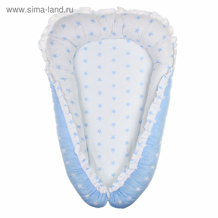 Многофункциональный матрасик для новорожденных "Гнёздышко", цвет белый/голубой 29906 - Фото 1