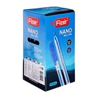 Ручка шариковая Flair Nano, полосатый корпус, узел-игла 0.5 мм, масляная основа., стержень синий 2400862 - фото 2053851