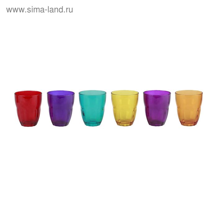 Набор из 3-х стаканов Bormioli Rocco Ercole, объём 230 мл, цветные, открытая цветная упаковка - Фото 1
