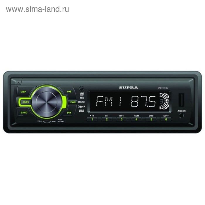Автомагнитола Supra MP3/WMA SFD-1010U MP3/WMA, SD, AUX, RCA - Фото 1