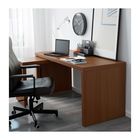 Письменный стол с выдвижной панелью, коричневая морилка ясеневый шпон МАЛЬМ - Фото 2