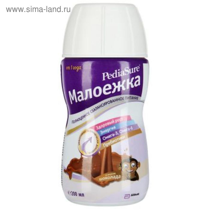 PediaSure МАЛОЕЖКА вкус шоколада 0,2л - Фото 1