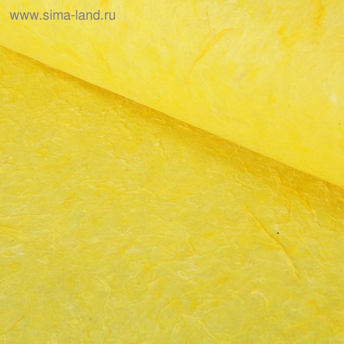 Бумага ручной работы, меланжевая, жёлтый 65 х 125 см - Фото 1