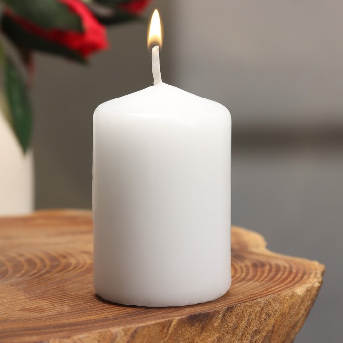 Свеча - цилиндр, 4×6 см, 9 ч, белая
