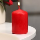 Свеча - цилиндр, 4х6 см, 9 ч, красный - фото 3668341