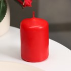 Свеча - цилиндр, 4х6 см, 9 ч, красный - Фото 2